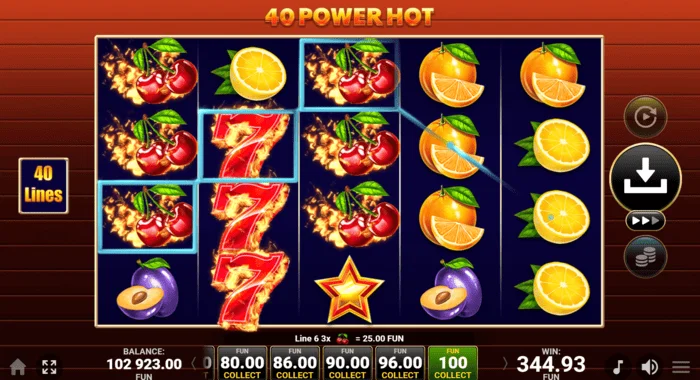 ชนะเกมหลัก 40 Power Hot Coin Boost